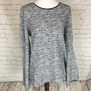 Chic Tweed Bell Sleeved Blouse